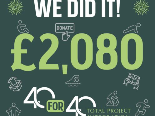 £2,080 Donated for TPI’s ’40 for 40′